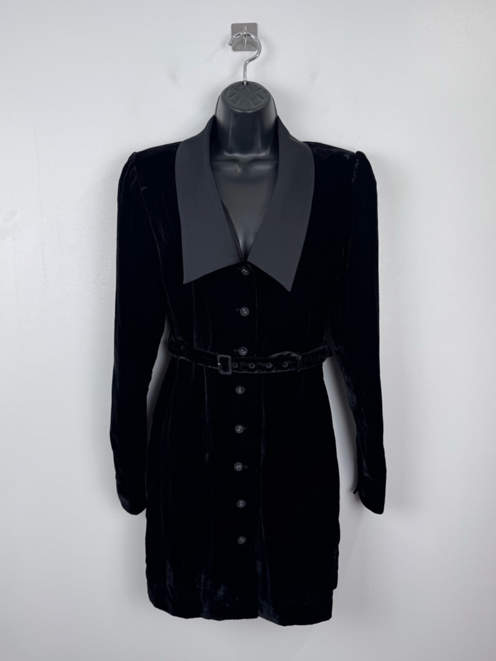 Favorite Daughter Women The Dynasty Long Sleeve Velvet Shirtdress Size 4
